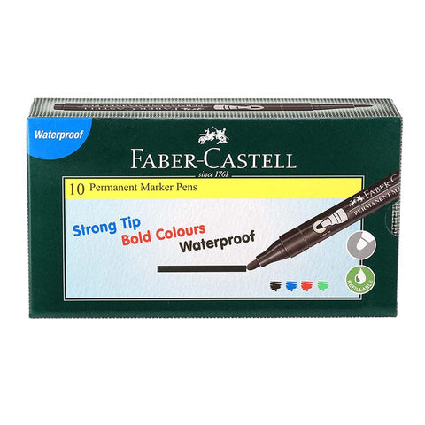 Faber-Castell Permanent Marker Pen - Pack of 10 (Black)